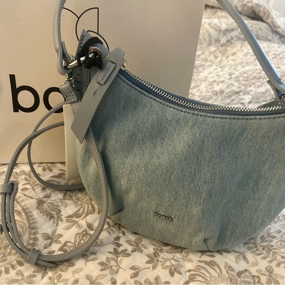 ba&sh Light Blue Denim Shoulder Bag y2k
